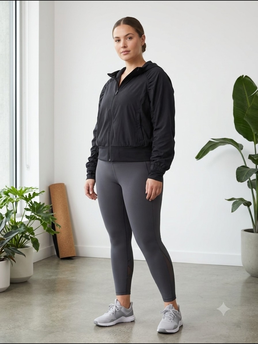 Zella Black Bomber Jacket with Hood
